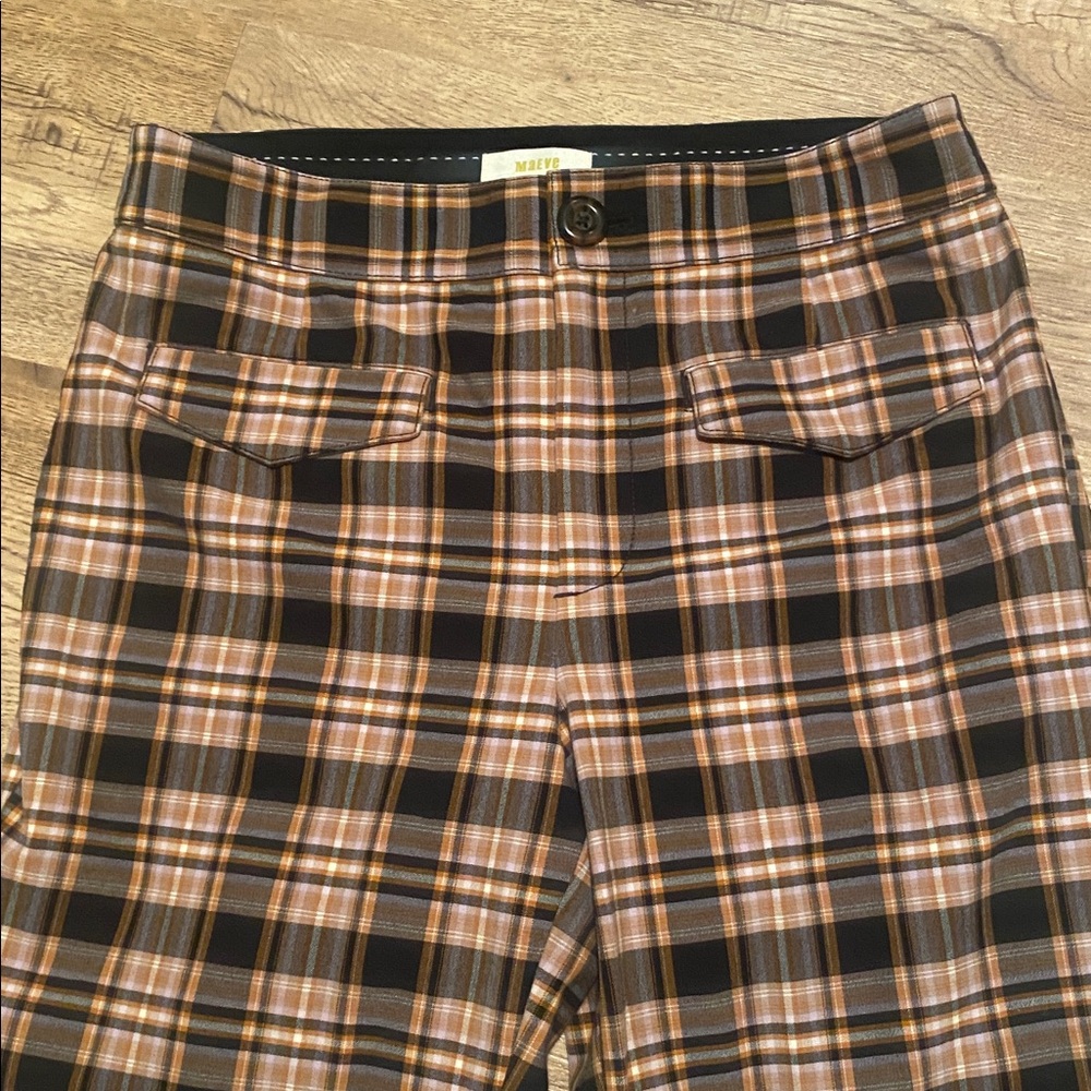 Maeve by Anthropologie Plaid Flare Pants Womens 4 - Picture 4 of 6
